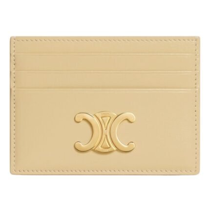 CELINE CARD HOLDER TRIOMPHE IN SHINY CALFSKIN SPRING YELLOW