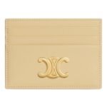 CELINE CARD HOLDER TRIOMPHE IN SHINY CALFSKIN CAPPUCCINO