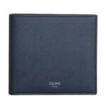 CELINE BI FOLD WALLET IN GRAINED CALFSKIN NAVY BLUE