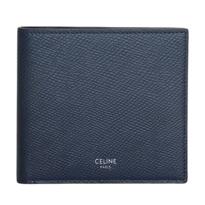 CELINE BI FOLD WALLET IN GRAINED CALFSKIN NAVY BLUE