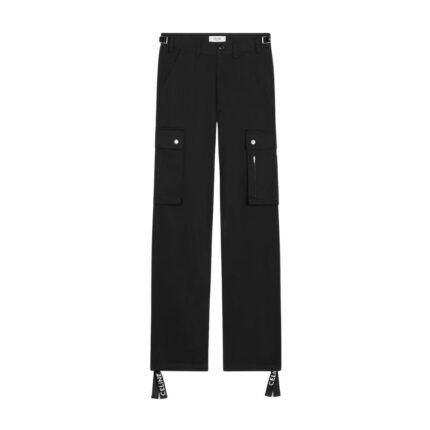 CELINE CARGO PANTS IN COTTON LINEN BLACK