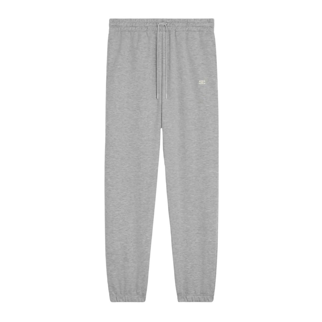 5 CELINE TRIOMPHE LOOSE TRACK PANTS IN COTTON AND CASHMERE GREY-OFF WHITE