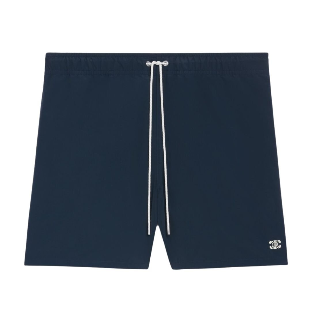 5 CELINE TRIOMPHE SWIM SHORTS IN NYLON NAVY