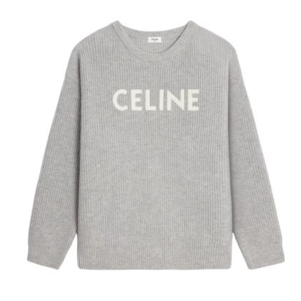 CELINE OVERSIZED SWEATER IN RIBBED WOOL BLACK
