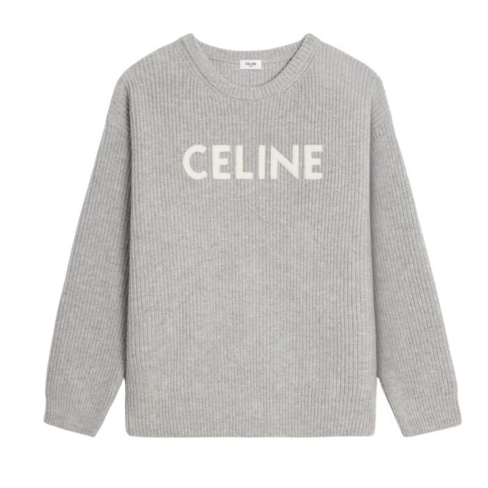 CELINE OVERSIZED SWEATER IN RIBBED WOOL BLACK