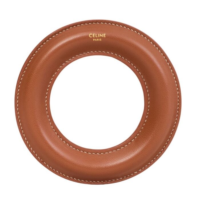 CELINE BANGLE IN LAMBSKIN TAN
