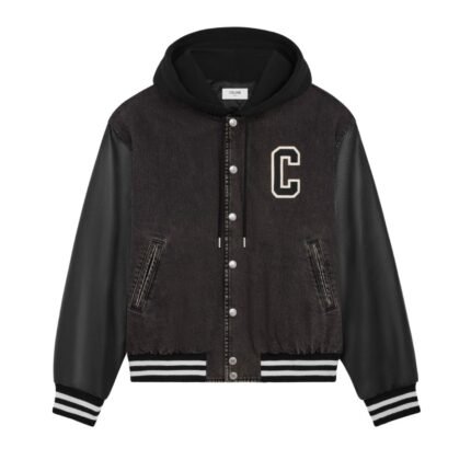CELINE LOOSE TEDDY JACKET IN CHARCOAL WASH DENIM