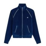 CELINE TRIOMPHE TRACKSUIT JACKET IN VELVET JERSEY NAVY-ECRU