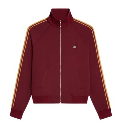 CELINE TRACKSUIT JACKET IN DOUBLE FACE JERSEY VINTAGE BURGUNDY