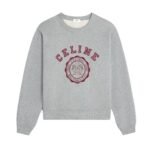 CELINE BLASON LOOSE SWEATSHIRT IN COTTON FLEECE GREY MELANGE