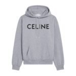 CELINE LOOSE HOODIE IN COTTON FLEECE GREY