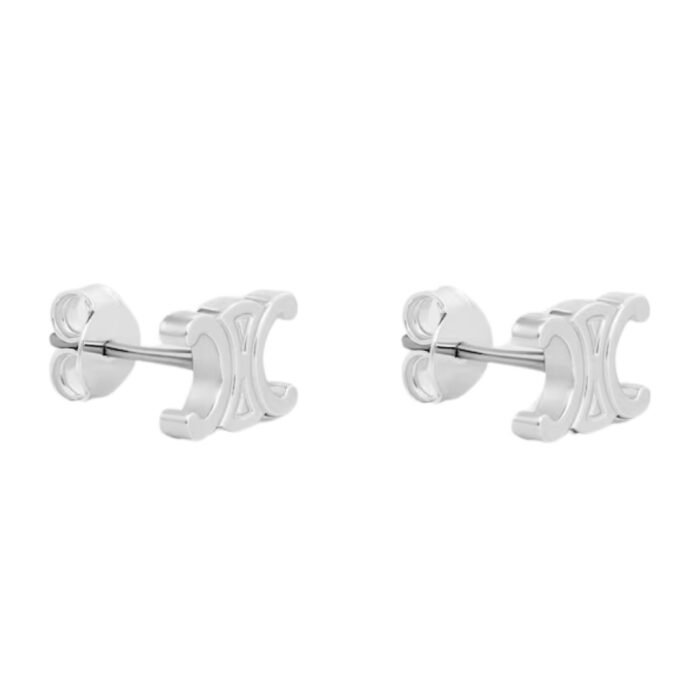 CELINE TRIOMPHE STUDS IN BRASS WITH SILVER FINISH