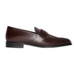 CELINE MALAQUAIS PENNY TRIOMPHE LOAFER IN POLISHED BULL BLACK