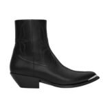 CELINE LEON ZIPPED BOOT WITH METAL TOE IN SHINY CALFSKIN