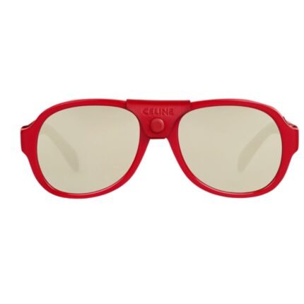 CELINE BLACK FRAME 57 SUNGLASSES IN ACETATE WITH LEATHER BLACK