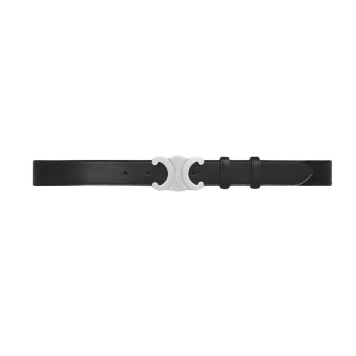 CELINE LARGE TRIOMPHE BELT IN VINTAGE CALFSKIN BLACK