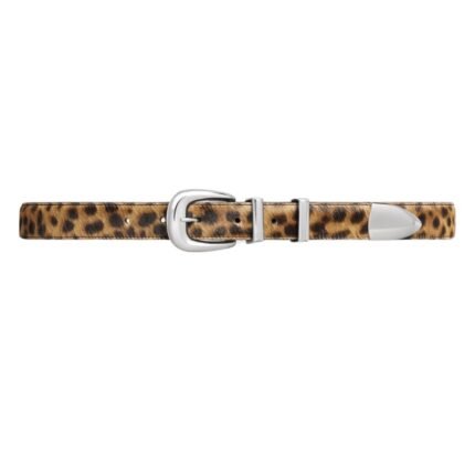 CELINE MEDIUM WESTERN BELT IN PONY CALFSKIN WITH LEOPARD PRINT