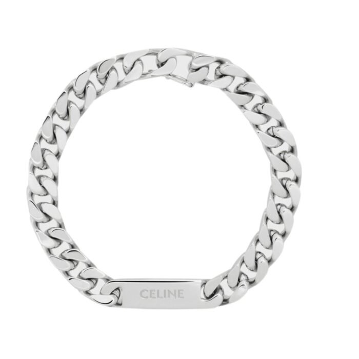 CELINE GOURMETTE BRACELET IN BRASS WITH RHODIUM FINISH