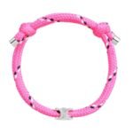 CELINE TRIOMPHE BEACH BRACELET IN POLYESTER AND BRASS WITH RHODIUM FINISH
