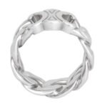CELINE TRIOMPHE GOURMETTE RING IN BRASS WITH RHODIUM FINISH