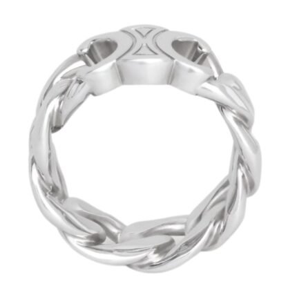 CELINE TRIOMPHE GOURMETTE RING IN BRASS WITH RHODIUM FINISH