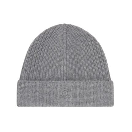 CELINE TRIOMPHE BEANIE IN SCOTTISH CASHMERE MEDIUM GREY