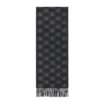 CELINE FRINGED SCARF IN MONOGRAM CASHMERE BLACK-TOFFEE