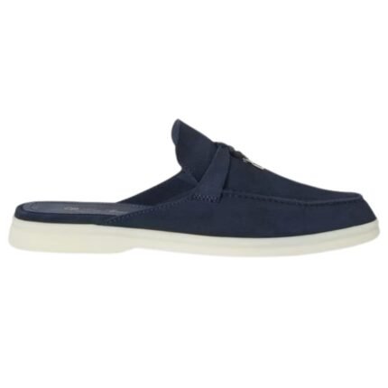 LORO PIANA BABOUCHE CHARMS WALK LOAFER ARGO BLUE MELANGE