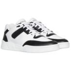 CELINE TRAINER CT 07 LOW LACE UP SNEAKER IN CALFSKIN OPTIC WHITE-BLACK