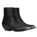 CELINE LEON ZIPPED BOOT WITH METAL TOE IN SHINY CALFSKIN