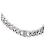 CELINE TRIOMPHE GOURMETTE NECKLACE IN BRASS WITH RHODIUM FINISH