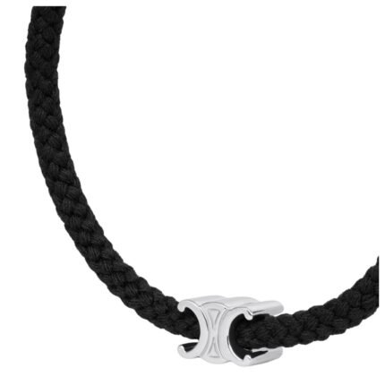 CELINE TRIOMPHE BEACH BRACELET IN ACRYLIC AND BRASS WITH RHODIUM FINISH