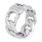 CELINE TRIOMPHE GOURMETTE RING IN BRASS WITH RHODIUM FINISH