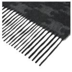 CELINE FRINGED SCARF IN MONOGRAM CASHMERE NOIR-ANTHRACITE