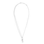 CELINE TRIOMPHE LOCK NECKLACE IN BRASS WITH SILVER FINISH