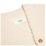 CELINE OVERSIZED JACKET IN BOUCLÉ TWEED CASHMERE IVOIRE