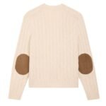 CELINE TRIOMPHE CARDIGAN IN CABLE KNIT CASHMERE CREAM