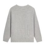 CELINE OVERSIZED SWEATER IN RIBBED WOOL LIGHT GREY