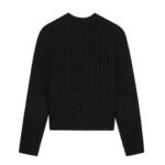CELINE CABLE KNIT TRIOMPHE SWEATER IN CASHMERE BLACK