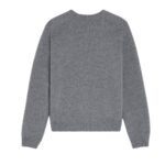CELINE TRIOMPHE CREW NECK SWEATER IN WOOL AND CASHMERE GREY-OFF WHITE