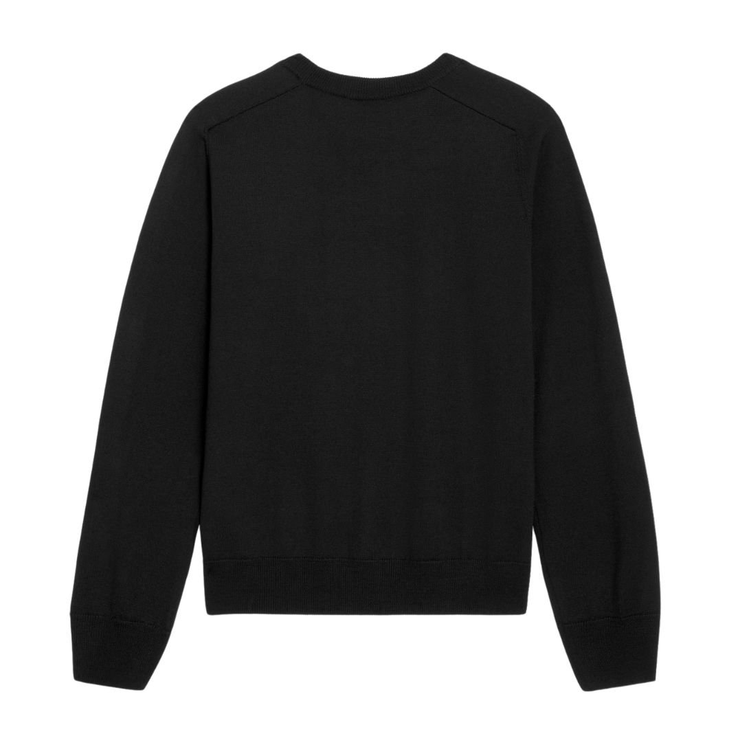 6 CELINE TRIOMPHE CREW NECK SWEATER IN WOOL BLACK