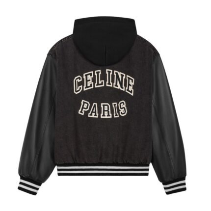 CELINE LOOSE TEDDY JACKET IN CHARCOAL WASH DENIM