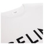 CELINE LOOSE T SHIRT IN COTTON JERSEY CHALK-BLACK
