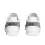CELINE TRAINER LOW LACE UP SNEAKER IN SUEDE CALFSKIN AND CALFSKIN GREY