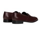 CELINE MALAQUAIS PENNY TRIOMPHE LOAFER IN POLISHED BULL DARK BROWN
