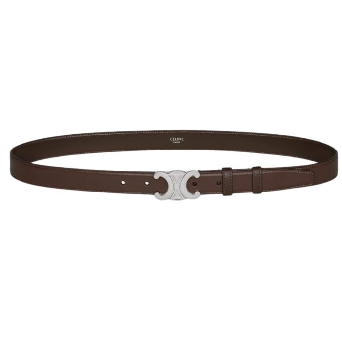 CELINE MEDIUM TRIOMPHE BELT IN TAURILLON LEATHER ECORCE