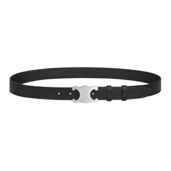 CELINE LARGE TRIOMPHE BELT IN VINTAGE CALFSKIN BLACK