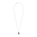CELINE TRIOMPHE DE LYS MEDAL NECKLACE IN STERLING SILVER AND ONYX