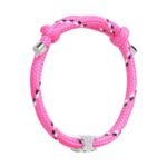 CELINE TRIOMPHE BEACH BRACELET IN POLYESTER AND BRASS WITH RHODIUM FINISH