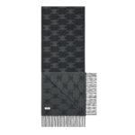 CELINE FRINGED SCARF IN MONOGRAM CASHMERE NOIR-ANTHRACITE